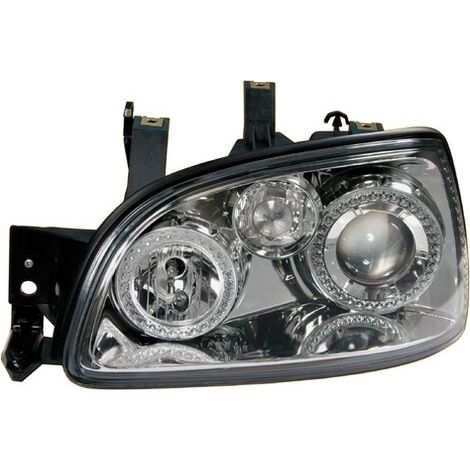 Coppia fanali anteriori Angel-Eyes - compatibile per Renault Clio (3/96-3/98) - Cromo