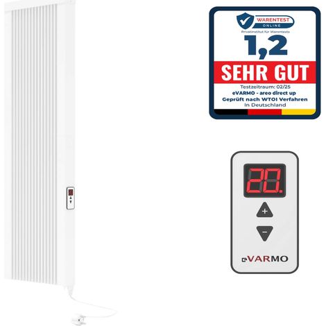 Elektroheizung areo direct up Flächenspeicherheizung 1000 Watt - simples Thermostat - Appsteuerung ohne Zusatzhardware möglich - hohe Flächenspeicherheizung von eVARMO (1/4)