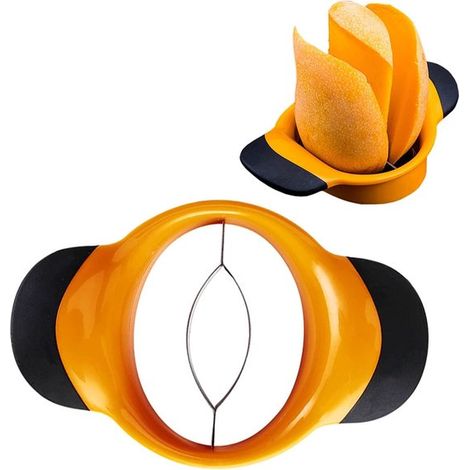 Affettatrice per mango, pelapatate, taglia-nocciole con lama in acciaio inox, levanocciole con impugnatura antiscivolo, estrattore di nocciole per mango extra large, 1 pezzo (1/5)