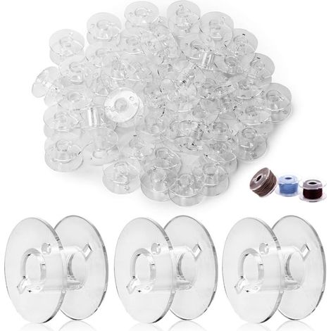 100 Pcs Canette Machine a Coudre Bobines pour Machine à Coudre Canette Plastique Canettes Machine à Coudre pour Brother Singer Kenmore Janome la Plupart des Machines à Coudre (1/5)