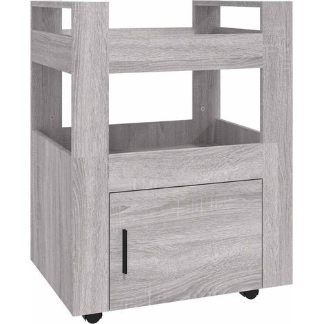 Maison Exclusive - Carrito de cocina madera contrachapada gris So (1/5)