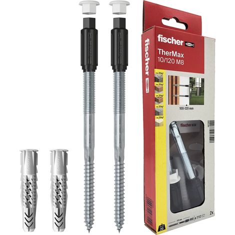 Fischer Thermax 10/120 M8 Kit 2 pz Tasselli per Fissaggio su Cappotto Isolante Max 120 mm, Carichi Medio Leggeri, 567085