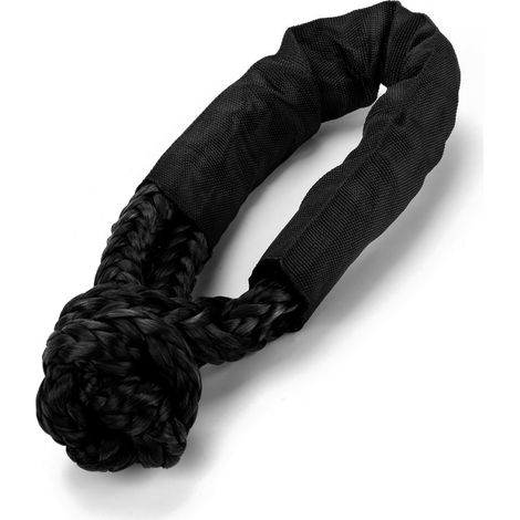 Accessoires de modification automobile : corde de remorquage à manille souple 17 tonnes, peut remplacer la corde à nœud de crochet de remorquage en acier au carbone - voir détails - noir (1 pièce)