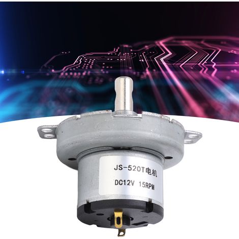 JS-520T Gleichstrom-Getriebemotor, 12 V Gleichstrom, 15 U/min (1/5)