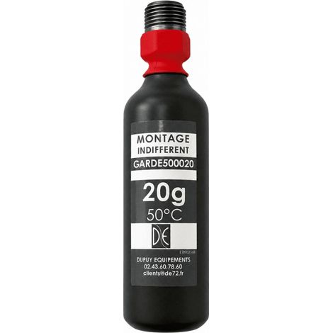 Cartouche CO² 20 g 50°C – tête filetée 15x125 – Conforme NF (1/2)