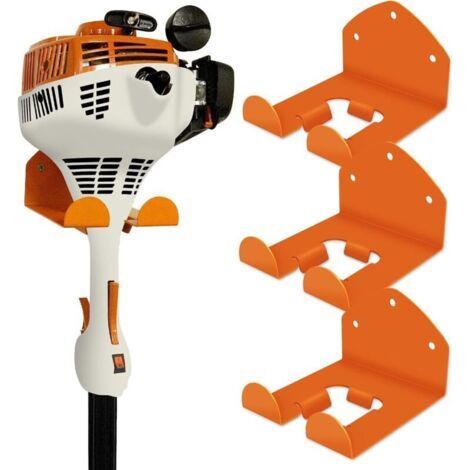 Rangement de garage, organiseur de garage, support pour débroussailleuse, support pour outils électriques de jardin pour coupe-herbe, taille-haie, mur de garage, débroussailleuse, outils de jardin, lo (1/4)