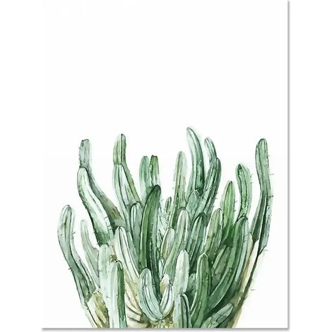 Tableau Toile - Feuilles Tropicales - Motif Monstera Palmier Cactus - Décoration Murale Intérieure - Lot De 5