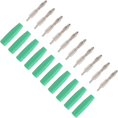 Lot de 10 fiches bananes mâles à souder de 4 mm (22,040) pour multimètre, cordons de test et haut-parleurs (vert). (1/5)