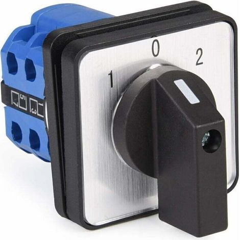 Commutateur rotatif 20 A 3 positions 8 bornes 690 V – Polycarbonate ignifuge – Pour câblage électrique et contrôle moteur