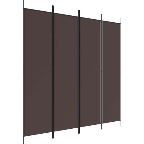 4-tlg. Paravent Braun 200x200 cm Stoff vidaXL42188