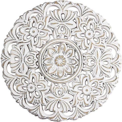 Ornement mural délicat en bois à motif floral, décoration intérieure 2025 (1/5)