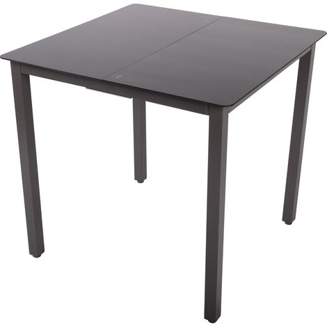 Alu Tavolo da giardino in vetro Balcone Tavolo 80x80 73x80x80 - VCM