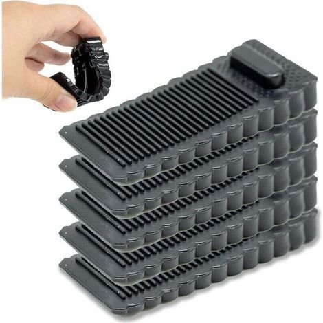 Butée de porte noire, 5 pièces, cales de porte antidérapantes, peut être utilisée sur du carrelage, du béton, de la moquette (1/4)