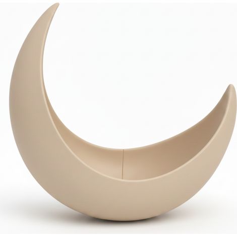 Vaso da fiori a forma di luna, grande, beige, copripianta decorativo