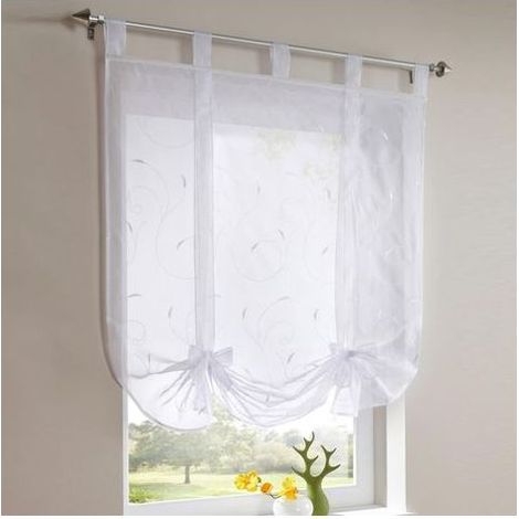 Rideau Bateau - 80 x 140 cm - Transparent - Polyester - Pour Cuisine Salon Chambre - 1 Pièce (1/5)