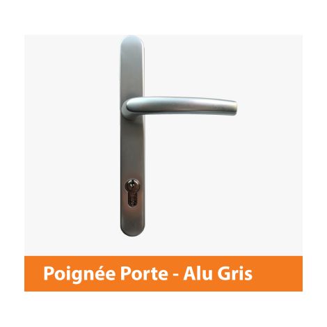 Direct Fenêtres – Poignée de porte double béquille en aluminium anodisé gris – Pour portes-fenêtres et portes d’entrée – Entraxe 200mm – Longueur 240mm