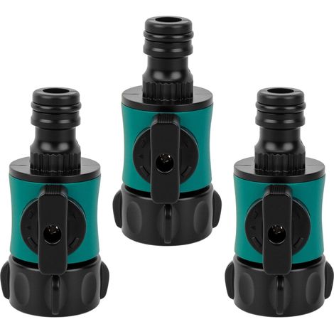 3 pièces raccord avec vanne filetée Femelle 3/4" Valve de régulation : vanne pour réguler et Fermer Le débit d'eau d'un Tuyau à la Sortie d'un pièce en Y ou Robinet