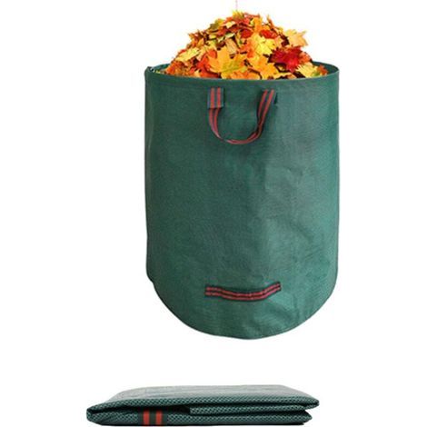 Leaf Bags - 32 Gallons - Woven Polypropylene - For Yard and Garden Cleanup - Reusable with Removable Hoop - Pack of 1 (1/5)