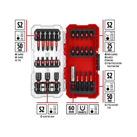 Set de puntas Einhell 108703 28 piezas resistente impacto acero
