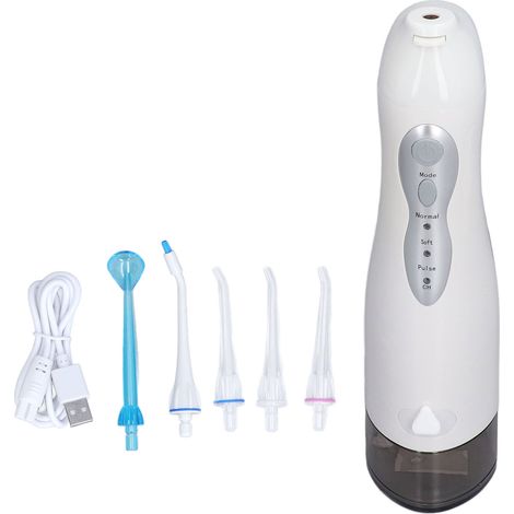 Hydropulseur dentaire électrique portable à grande capacité pour l'élimination des résidus alimentaires et le nettoyage des dents (1/5)