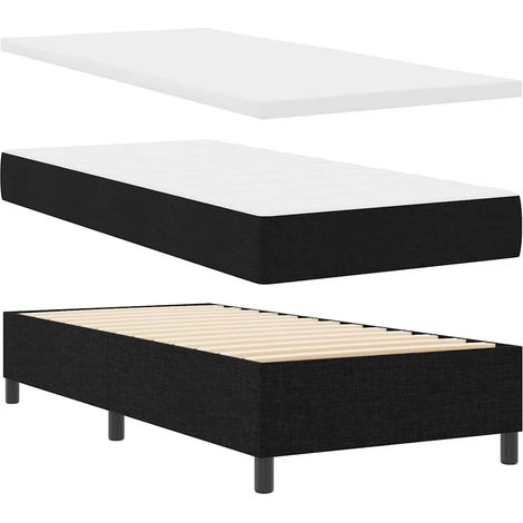 Maison Exclusive - LED Boxspringbett mit Matratze Schwarz 100 x 2