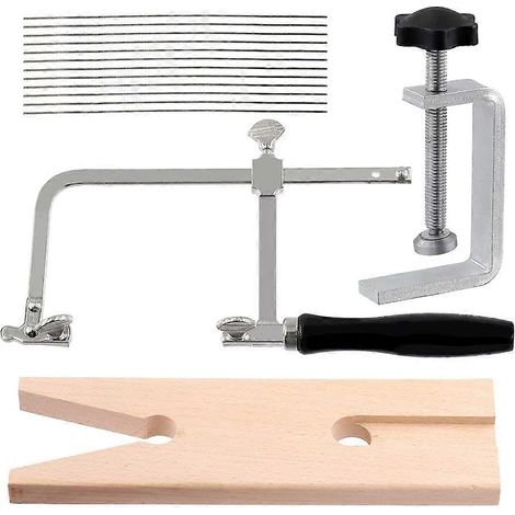 Ensemble de 14 pièces pour support de scie de bijoutier, support de scie de bijoutier réglable, outils d'établi pour le travail du bois et la bijouterie (1/5)