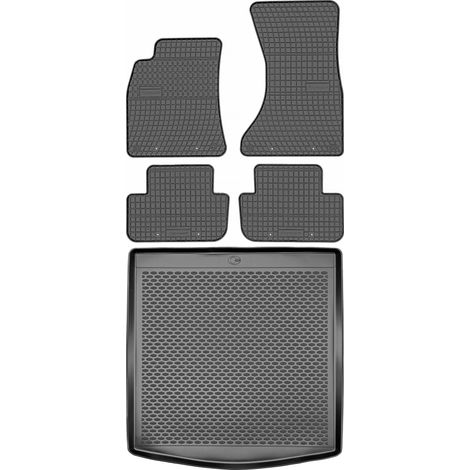 Juego de alfombrillas de goma para coche y maletero para Audi A4 B8 Sedán (2007-2015).