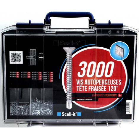 Coffret de Vis Autoperceuses à Tête Fraisée