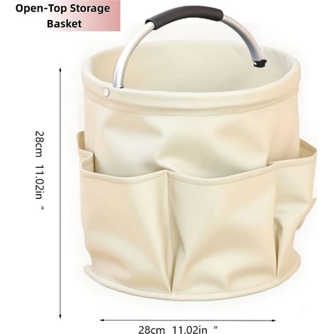 Panier de rangement pliable avec poignée, léger et en tissu, seau organisateur multifonctionnel, panier à linge, sac de plage ou de pique-nique pour la maison, la salle de bain et les activités de ple (1/5)