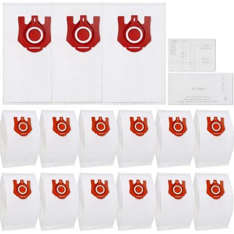 Lot de 15 Sac Aspirateur pour Miele Applicable Model,S400i-S456i,S2000-S2999,Classic C1,S600-S658,S5000-S5999 FJM Série Sac à Poussière (Rouge) (1/5)