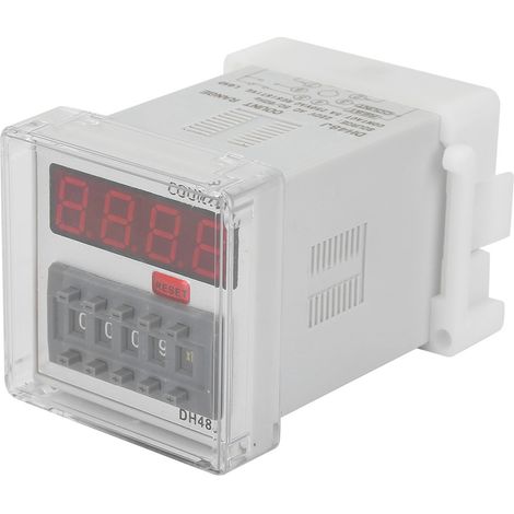Relais compteur numérique DH48J 220 V CA, affichage LED, 1-999900, 8 broches (1/5)