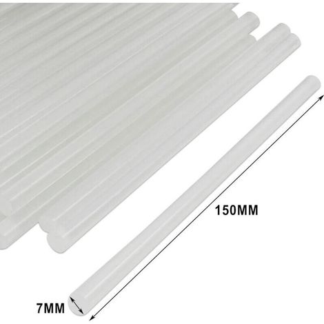 Bâtons de Colle Chaude 7x150mm Adhésif Transparent pour Pistolet à Colle Chaude 7mm - Paquet de 36 (1/3)