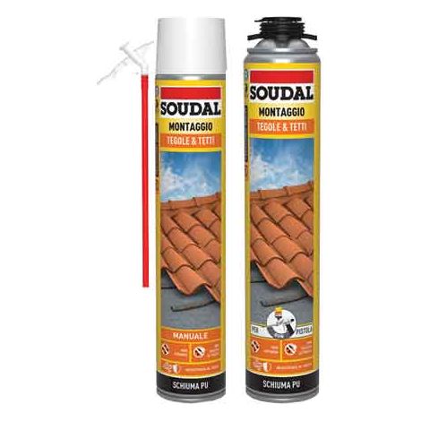 SCHIUMA POLIURETANICA TEGOLE E TETTI SOUDAL 750 ml - Manuale - SOUDAL
