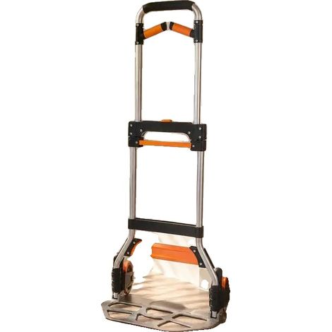 Faltbarer Handwagen, 140 kg Tragfähigkeit, verstellbarer Griff, Silber (1/2)