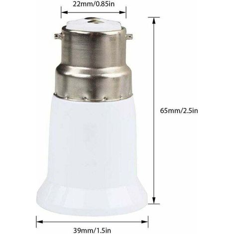UlisemAdaptateur de douille B22 à E27, convertisseur de pied de lampe, ampoule S, 15 pièces (1/3)