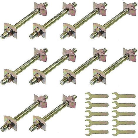 Lot de 10 boulons de fixation pour comptoir, fixations pour plateau de table, connecteurs de joint, boulons de serrage, boulons à onglet et boulons à fermeture éclair, B (1/5)