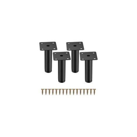 4 Pièces Pieds de Meuble, 10 cm/4 Pouces Pieds de Meubles Réglables, Pieds de Support en Fixation en Métal pour Meubles/Table/Chaise/Bureau/Cuisine/Armoire/Canapé (1/5)