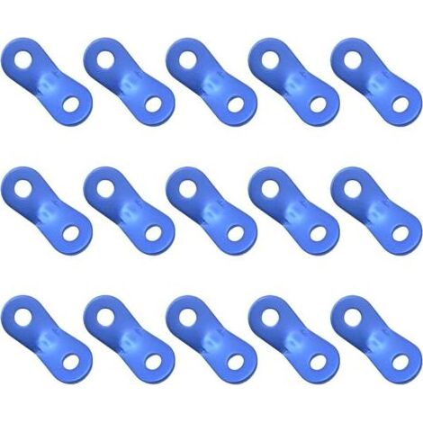 Tendeur de Corde, Tendeur de Corde Camping, 2 Trous Alliage d’Aluminium Ajusteur de Corde à Vent Tendure, pour Tente Bâche Randonnée Camping, Bleu, 15 Pièces (1/5)