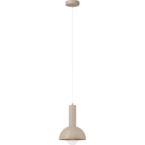 Lampe suspendue scandinave beige coupole VITRUM Sigma Lighting 1xE27 15W acier laqué IP20 (1/2)