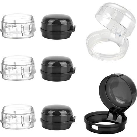 Lot de 8 couvercles de sécurité pour bouton de cuisinière à gaz, protection pour interrupteur de plaque de cuisson (1/4)
