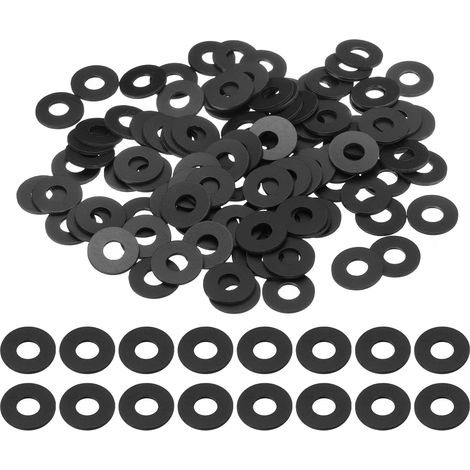 120 Pcs Rondelles Plates PVC M5 5mm ID 12mm OD 1mm Épaisseur Noir (1/5)