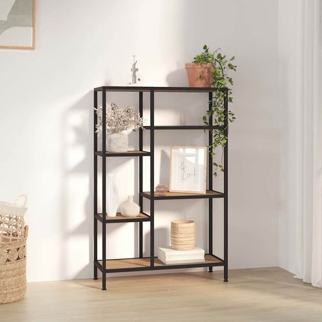 Bibliothèque Étagère de Rangement - pour Bureau Salon Chambre Cuisine 80x30x120 cm Acier et bois d'ingénierie BV261551 - BonneVie (1/5)