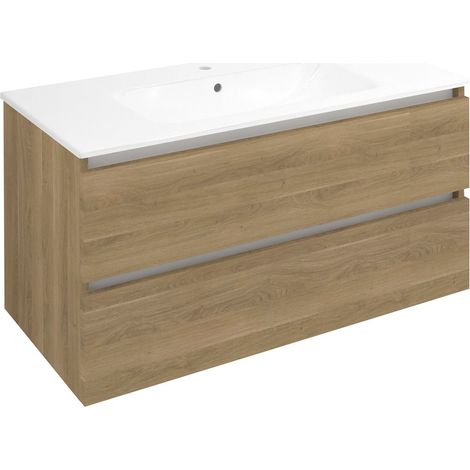 Meuble sous-vasque EZARA 99,8x52x46cm, chêne cuneo (1/2)
