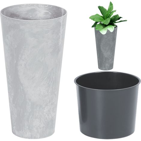 TUBUS SLIM BETON EFFECT DTUS250E vaso per fiori - cemento (1/5)