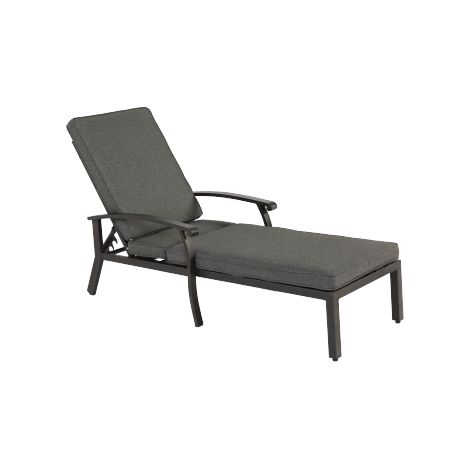 Meuble de jardin, cadeira de patio casual avec coussin de coton, ângulo de inclinação réglable, résistant à la rouille e em cor gris., meuble extérieur, design moderne