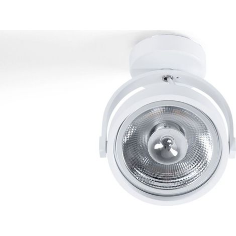Spot plafonnier orientable "IRIS" + Ampoule AR111 GU10 - Blanc Neutre - Blanc