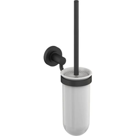 Hoxton Toilet Brush Holder Matt Black Finish Wall Mounted Britton Bathrooms
