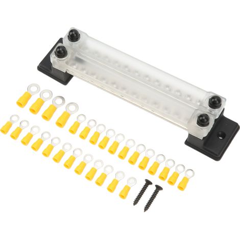 Bloc de distribution électrique avec couvercle, 24 bornes, 150 A, 12-48 V, pour voiture, camping-car, bateau, yacht, camionnette. (1/5)