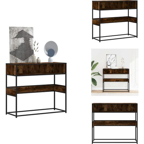Konsolentisch Räuchereiche 90x35x80 cm Holzwerkstoff - Konsolentisch - Konsolentische - Tisch - Flurtisch (1/5)