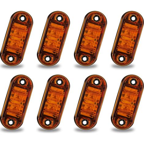 Applicable Feux de Gabarit LED latéral Eclairage,YuanGu Light Side Marker Lumières Feux De Côté Led, Feux De Dégagement,Orange Universel 12V / 24V pour voiture camion van remorques camion bus de voitu (1/5)